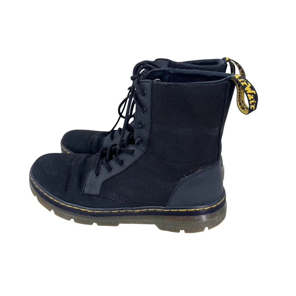 Dr. Martens Combs Boots Mens 12 Black Canvas Utility Tactical Combat LA004